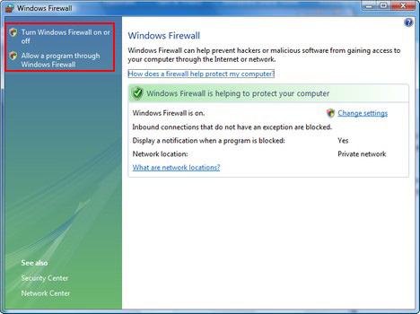 Cách vô hiệu hóa tường lửa cho Windows Vista cũng tương tự Windows 7, 8  hay 10.
