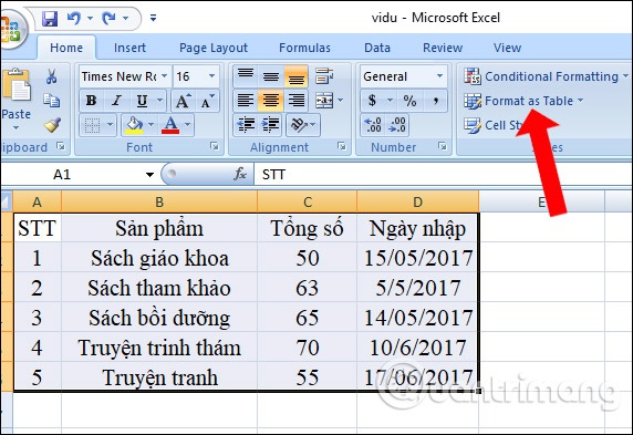 tạo table trong excel-0