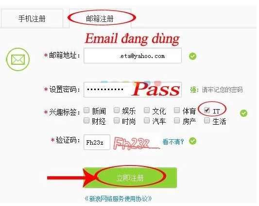 đăng ký weibo bằng email-0