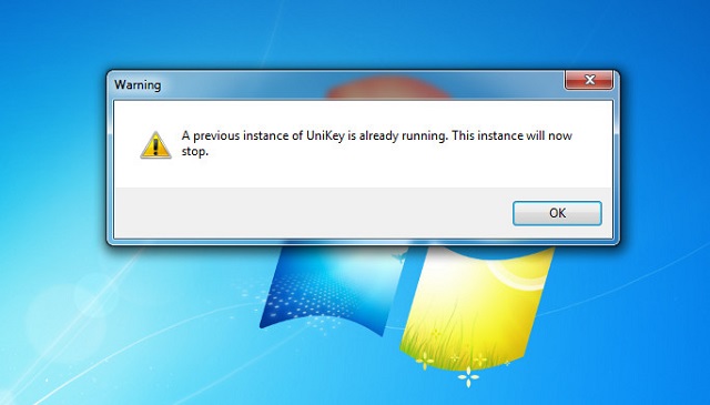 a previous instance of unikey is already running. this instance will now stop
